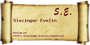 Slezinger Evelin névjegykártya